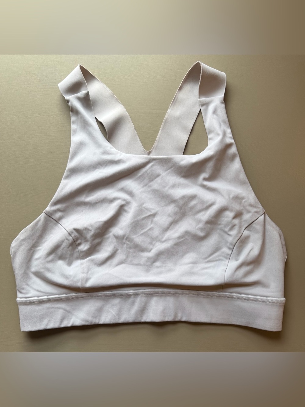 Lululemon White High Neck Sports Bra Sz 8
